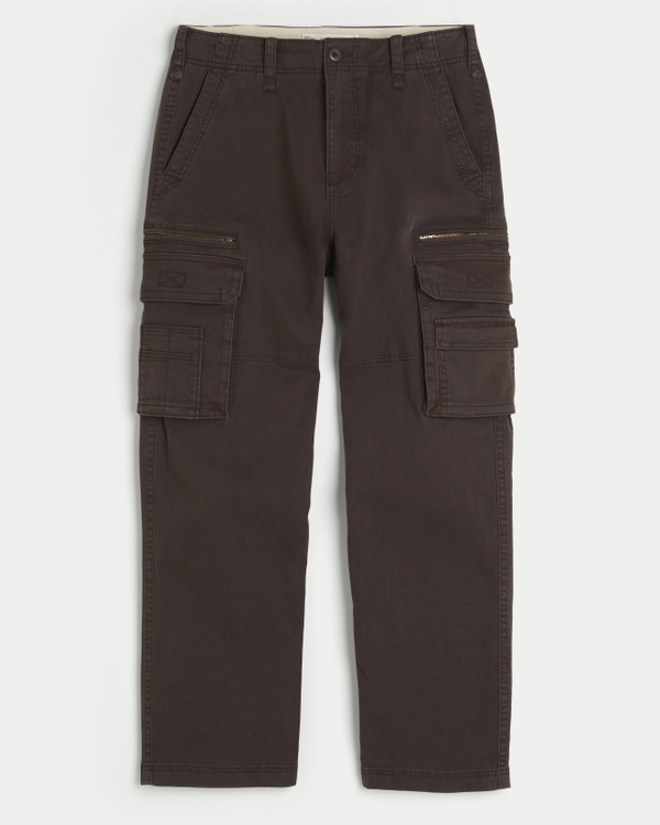 Baggy Pull-On Cargo Pants, Brown