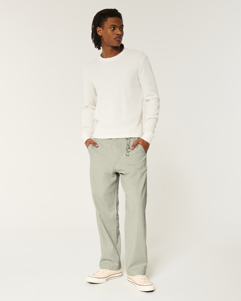 Men's Linen-Blend Flex-Waist Baggy Pants Men's Clearance - Main Image