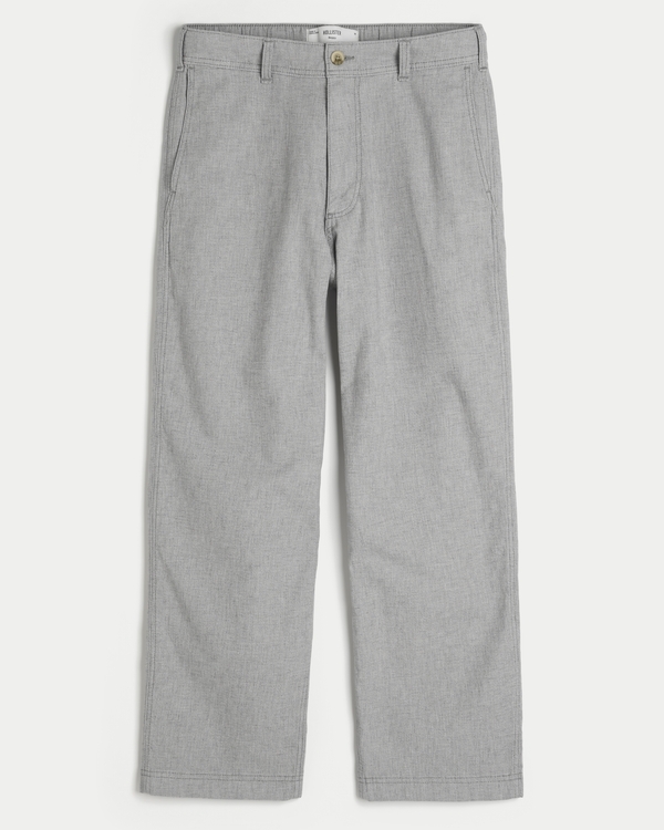 Linen-Blend Flex-Waist Baggy Pants
