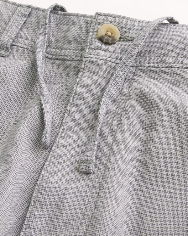 Linen-Blend Flex-Waist Baggy Pants