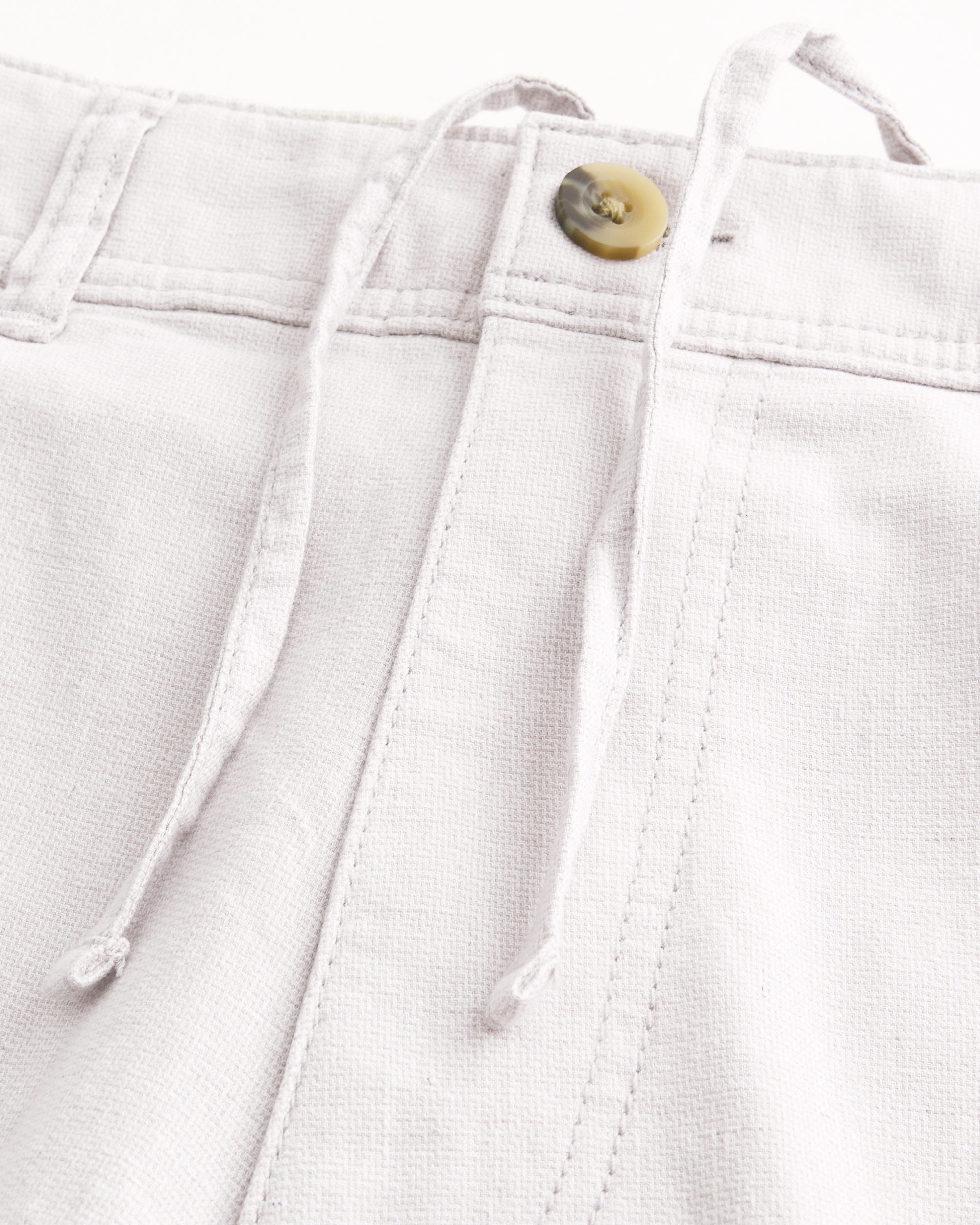 Linen-Blend Flex-Waist Baggy Pants