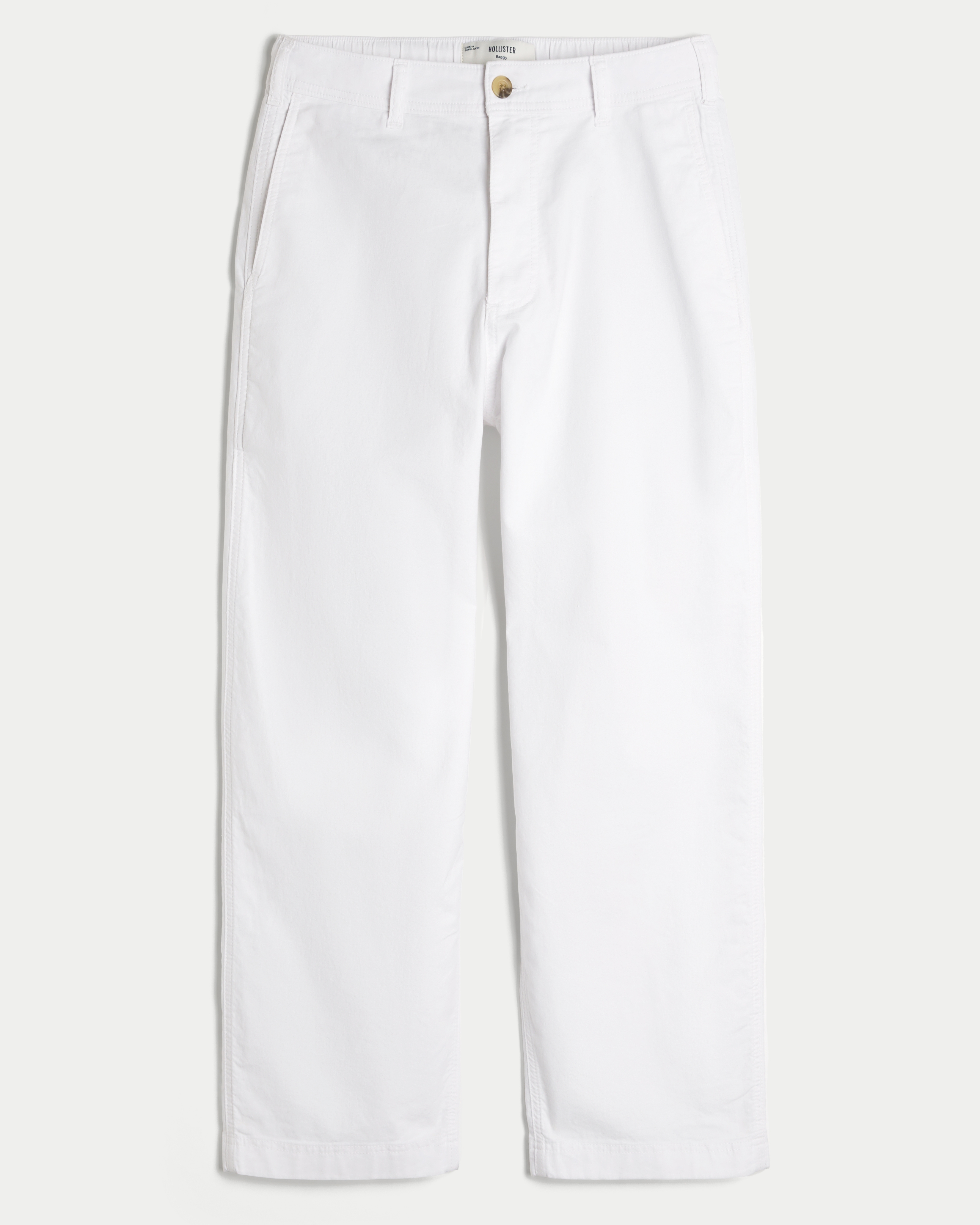 Linen-Blend Flex-Waist Baggy Pants