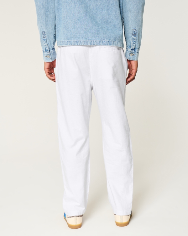Linen-Blend Loose Pull-On Pants