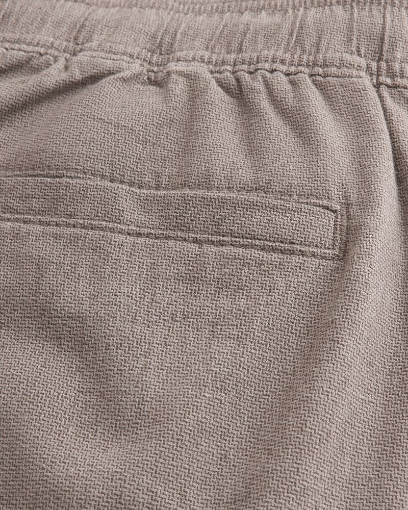 Linen-Blend Loose Pull-On Pants