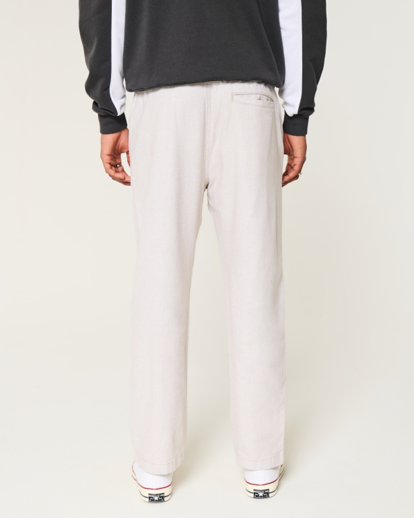 Linen-Blend Loose Pull-On Pants