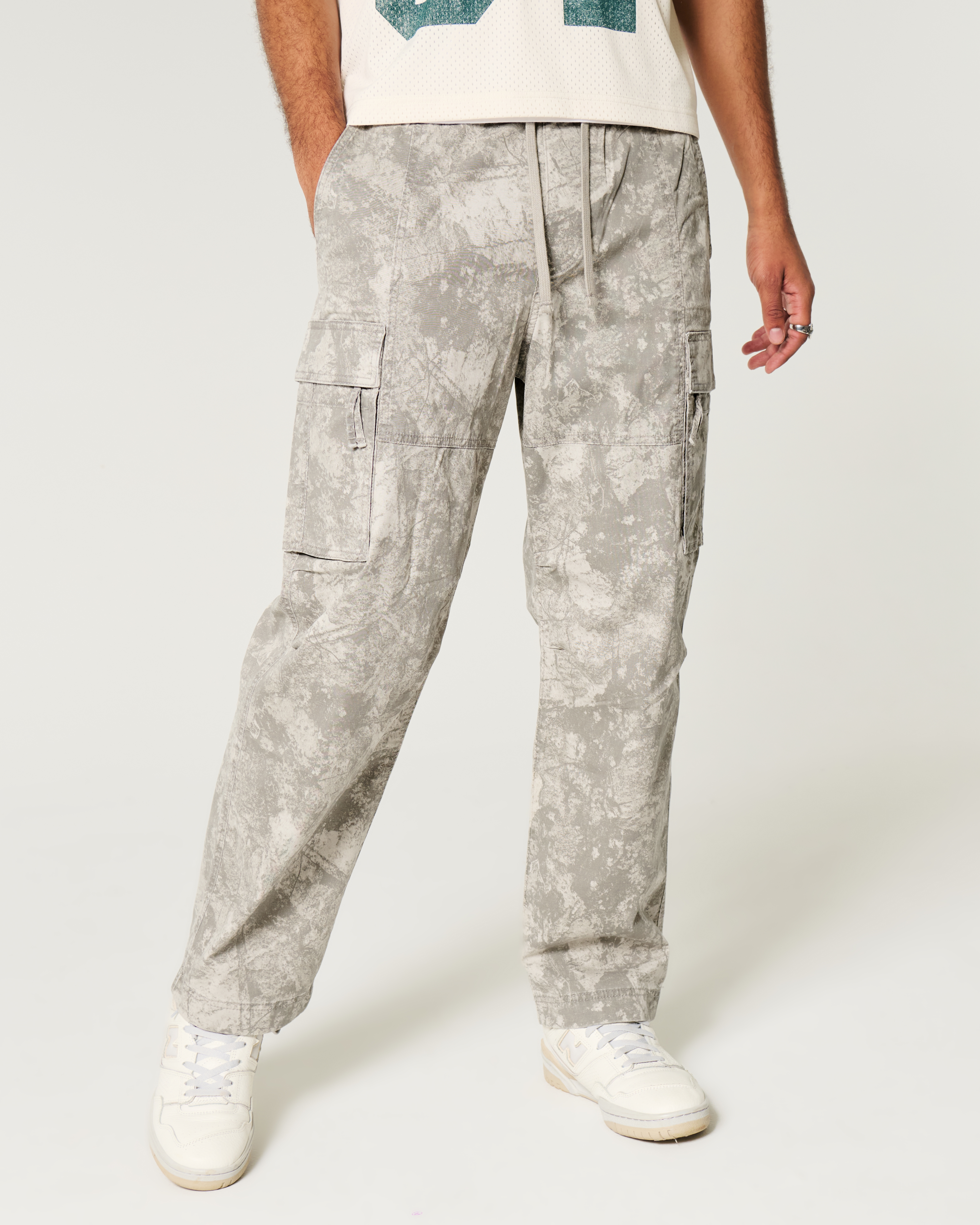 【AAKE】(Lining brushed) ALLURE CAMO CARGO PT Men's Baggy Camo Cargo Pull-On Pants | Men's Bottoms