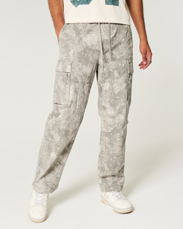 Baggy Camo Cargo Pull-On Pants, Cream Camo view 2