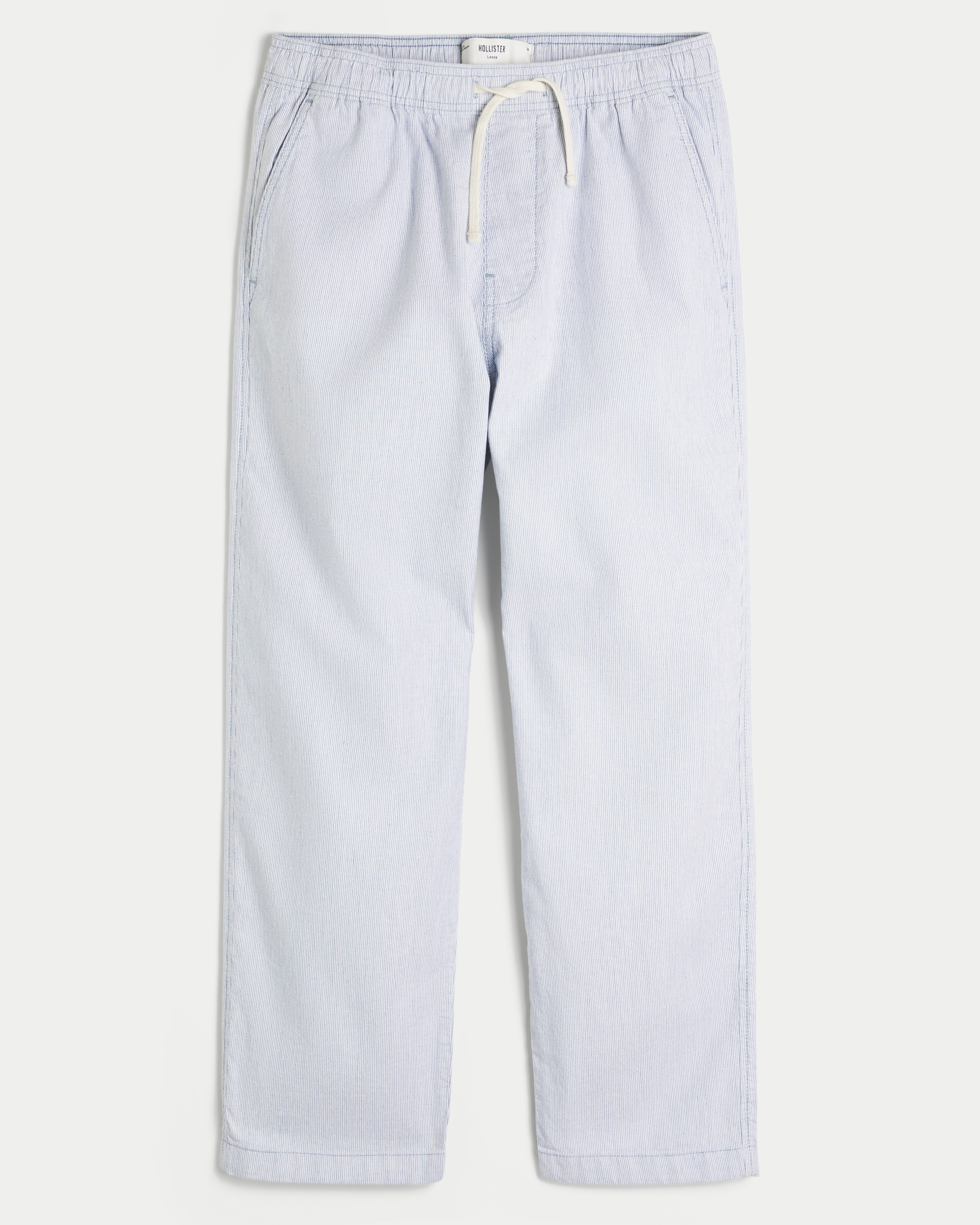 Linen-Blend Loose Pull-On Pants