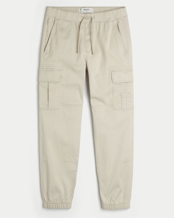 Relaxed Cargo Joggers, Cream view 1