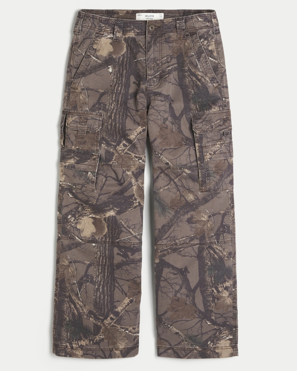 超寬鬆迷彩工裝褲, Dark Brown Pattern view 1