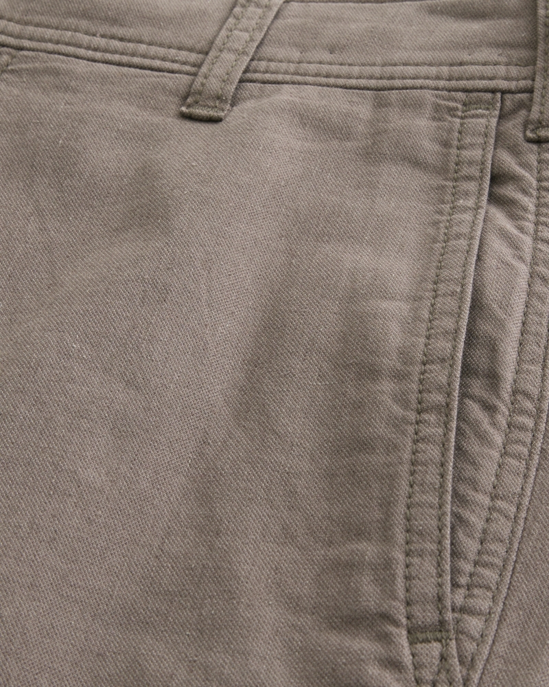 Linen-Blend Flex Waist Baggy Pants
