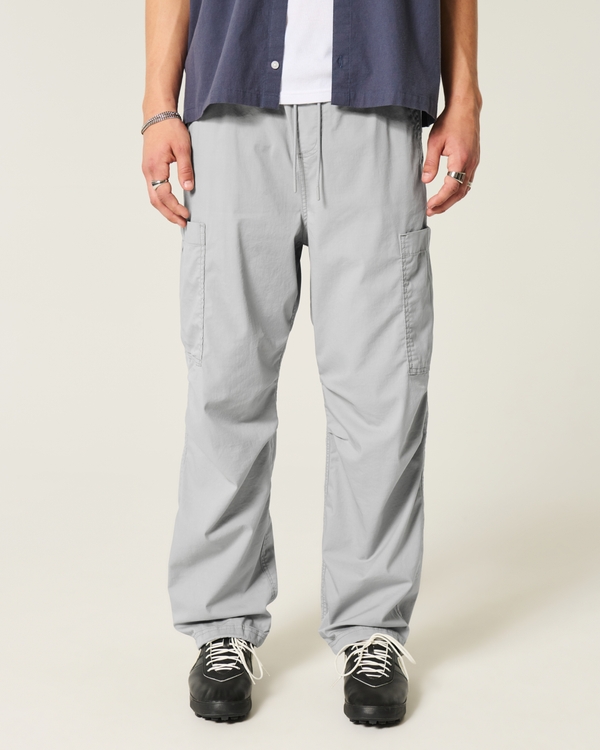 Baggy Pull-On Utility Pants, Gray view 2