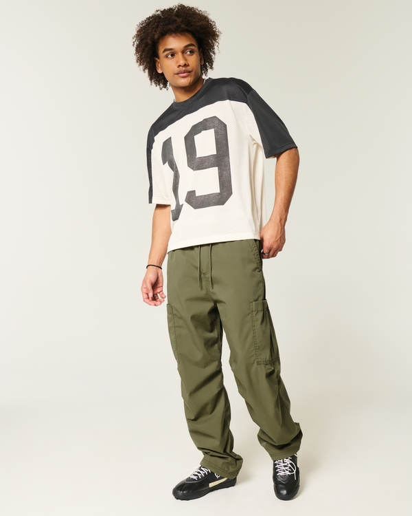 Baggy Pull-On Utility Pants, Olive view 1