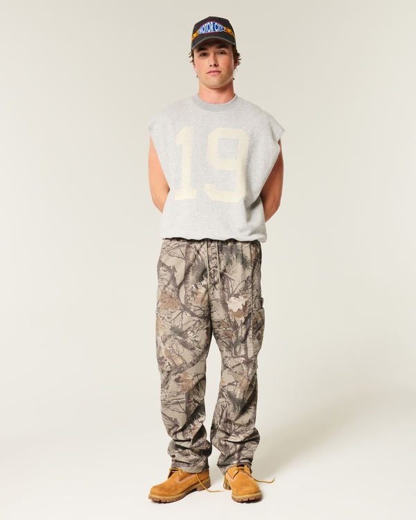 Baggy Pull-On Camo Utility Pants, Tan Camo view 1