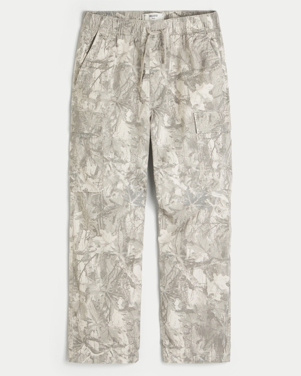 Baggy Cargo Pull-On Pants, Tan Camo view 1