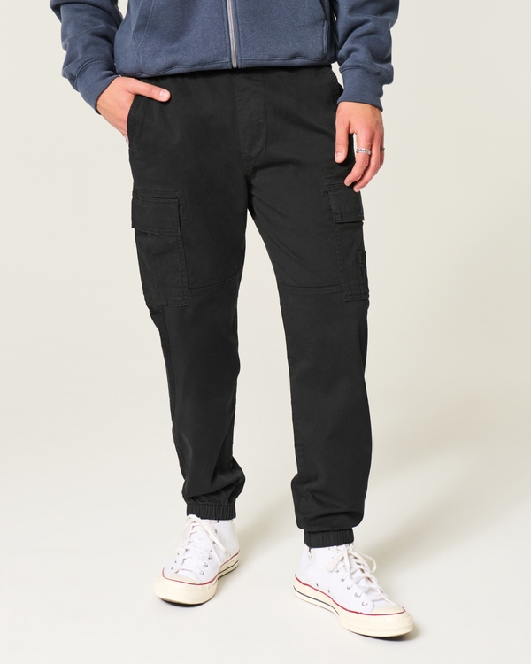Relaxed Cargo Joggers, Black view 2