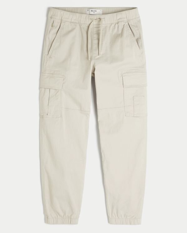 Relaxed Cargo Joggers, Cream view 1