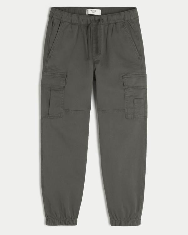 Relaxed Cargo Joggers, Dark Olive view 1