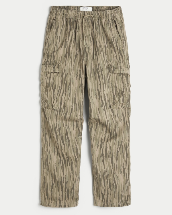 Baggy Cargo Pull-On Pants, Olive Camo view 1