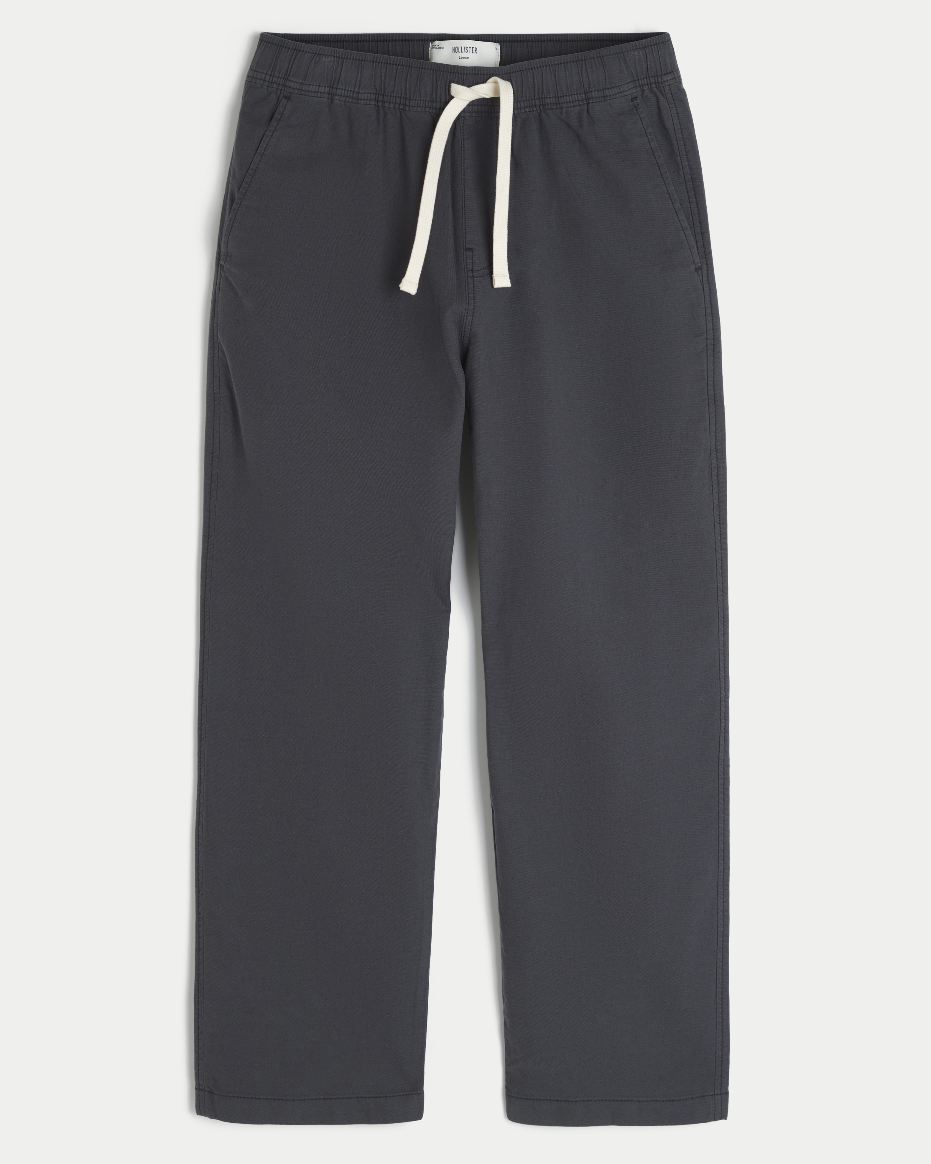 Loose Linen-Blend Pull-On Pants