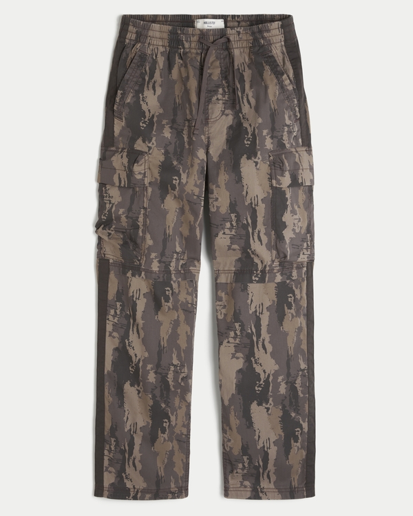 Camo Baggy Cargo Track Pants, Light Brown Camo view 1