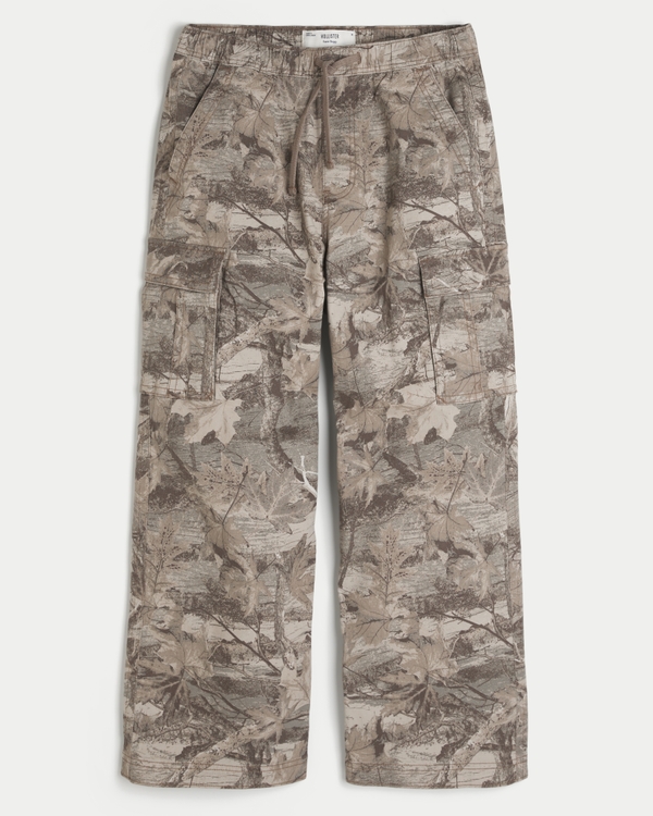 Camo Super Baggy Pull-On Cargo Pants, Light Brown Camo view 1