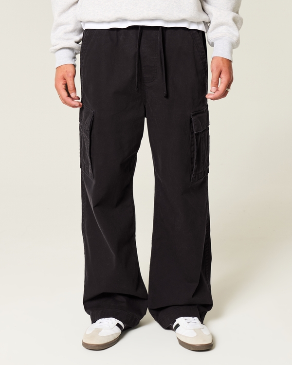 Super Baggy Pull-On Cargo Pants, Black view 2