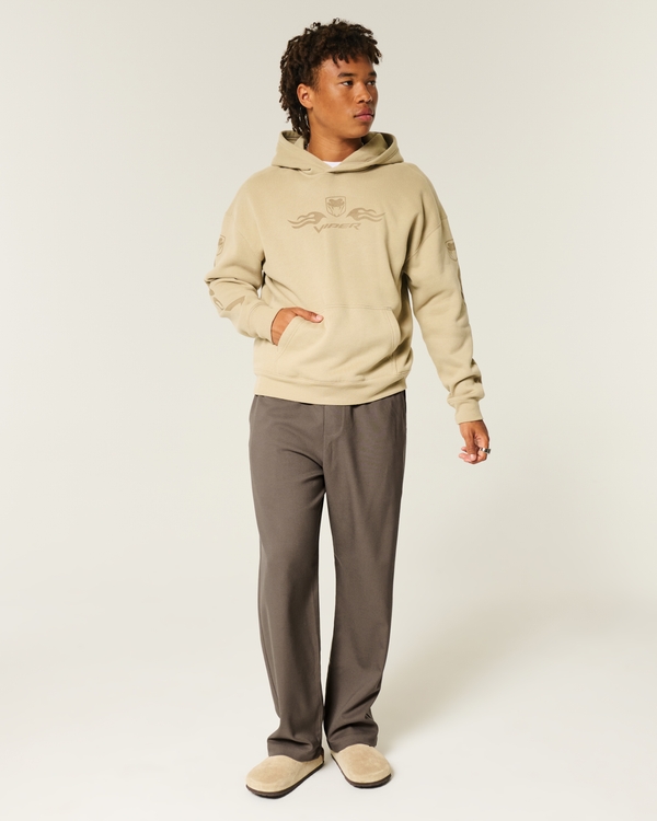 Baggy Pull-On Pants, Dark Brown view 1