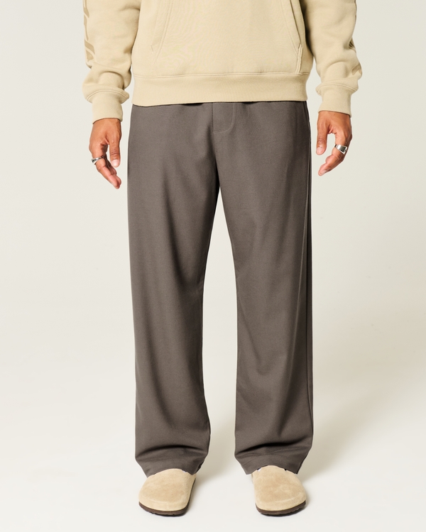 Baggy Pull-On Pants, Dark Brown view 2