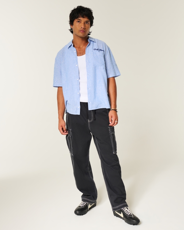 Baggy Cargo Pants, Black view 1