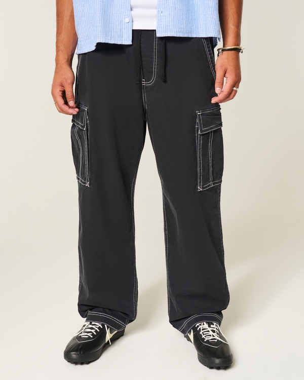 Baggy Cargo Pants, Black view 2