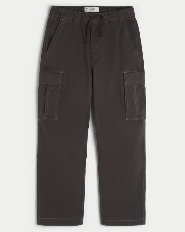 Baggy Cargo Pants, Dark Brown view 1