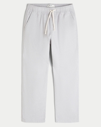 Linen-Blend Loose Pull-On Pants