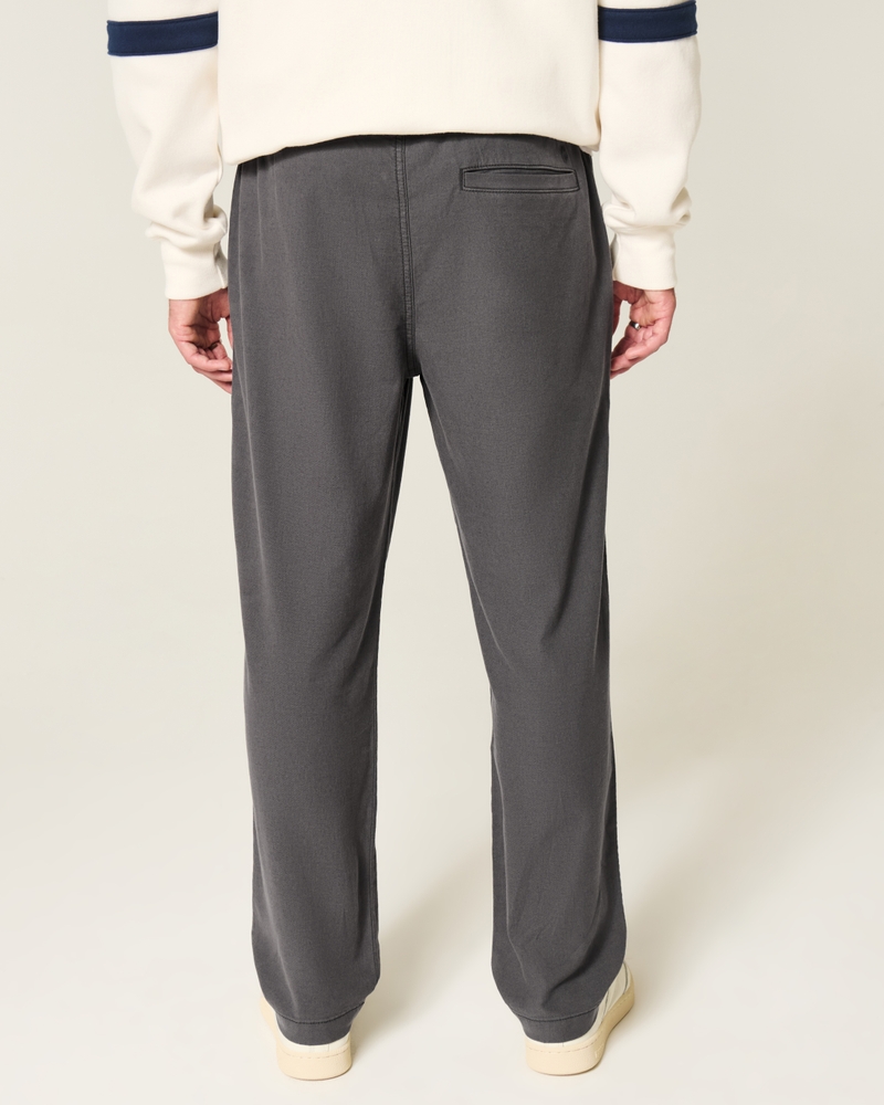 Linen-Blend Loose Pull-On Pants
