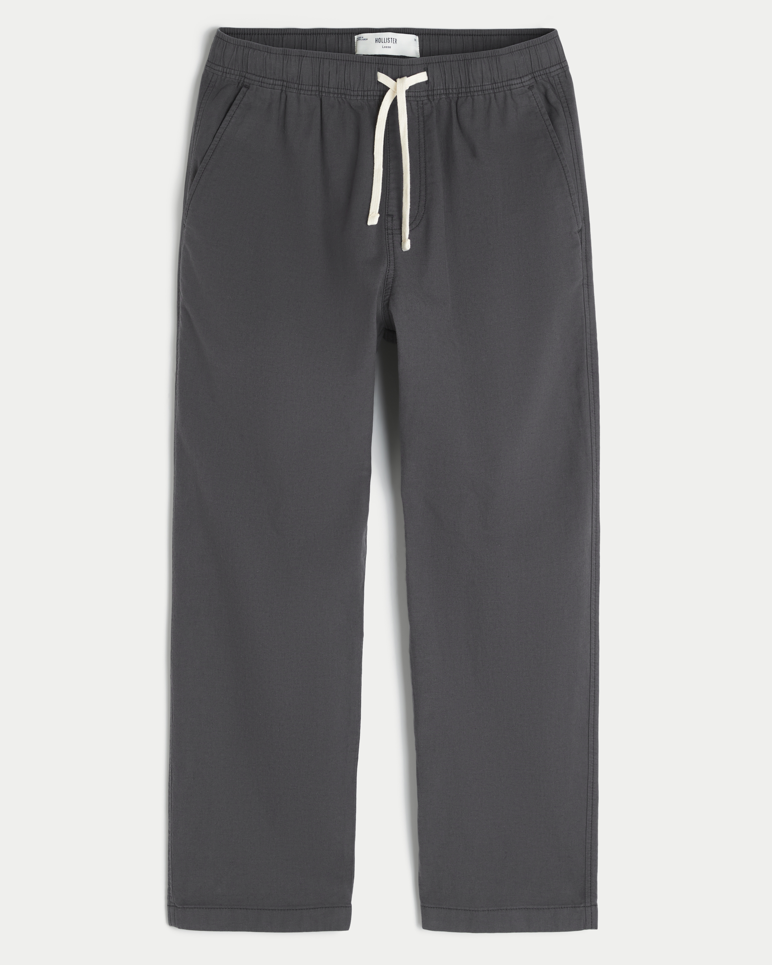 Linen-Blend Loose Pull-On Pants
