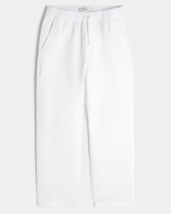 Seersucker Loose Pull-On Pants