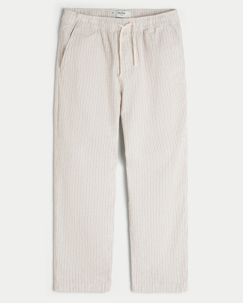Seersucker Loose Pull-On Pants