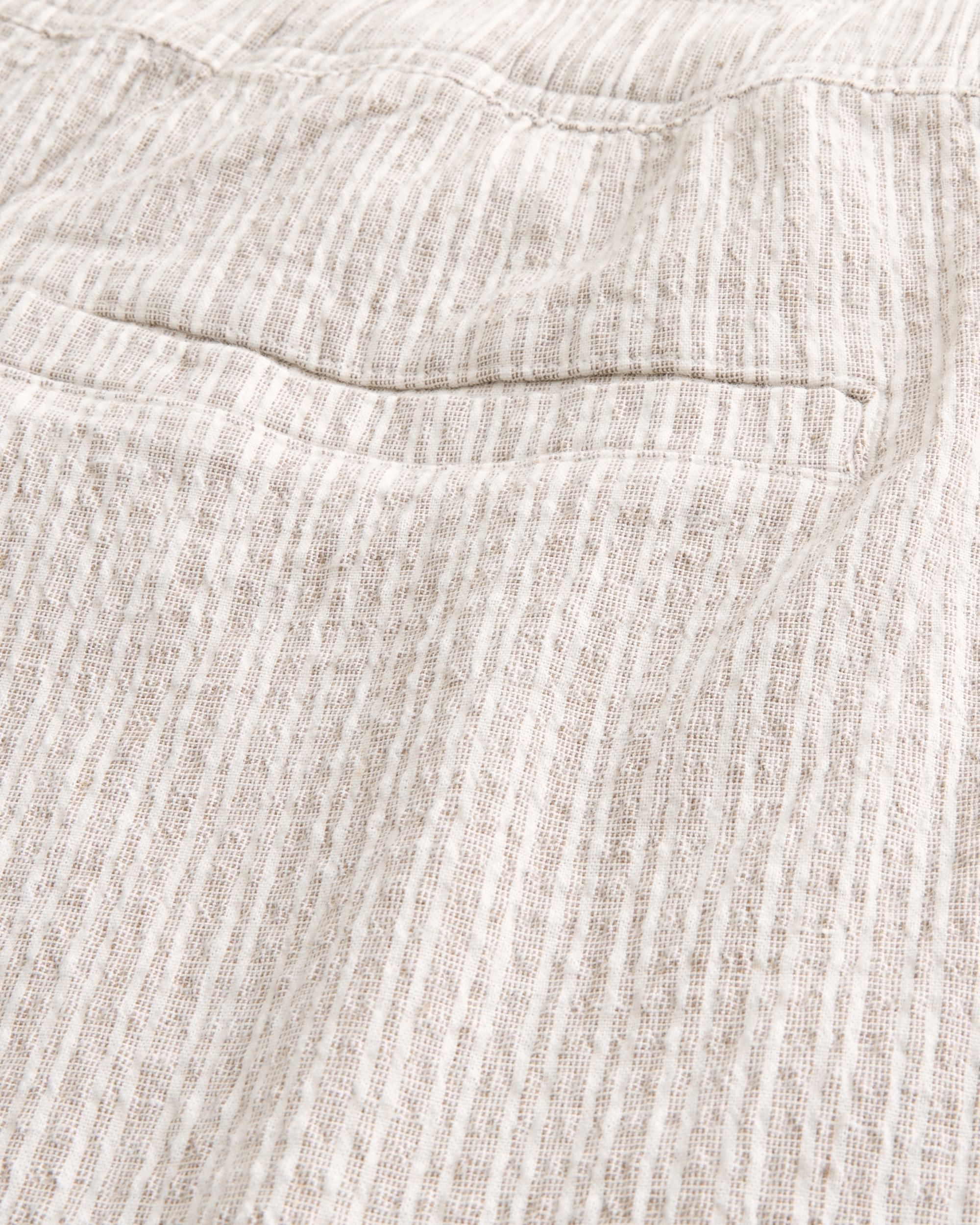 Seersucker Loose Pull-On Pants