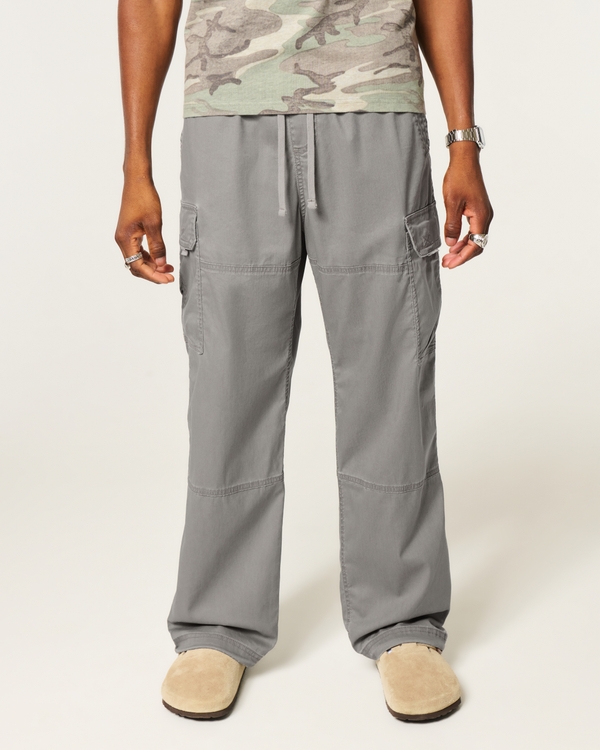 Baggy Cargo Pull-On Pants, Gray view 2