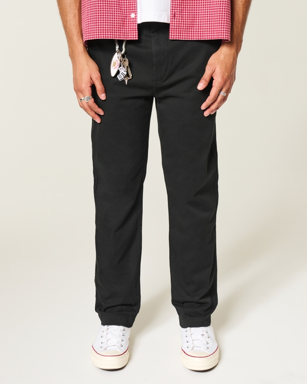 Slim Straight Chino Pants, Black view 2