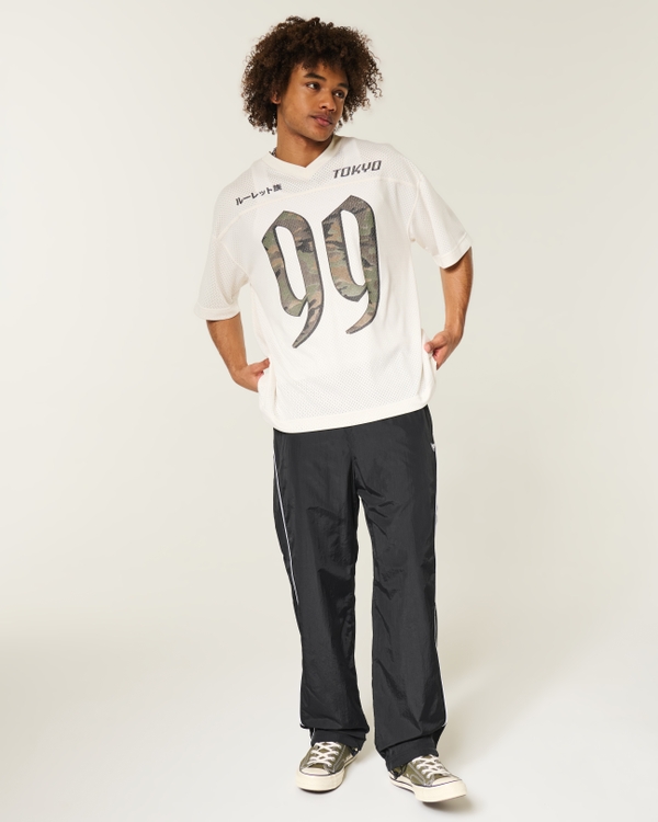 Baggy Track Pants, Black view 1