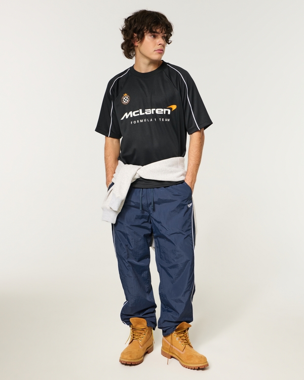 Baggy Track Pants, Navy view 1
