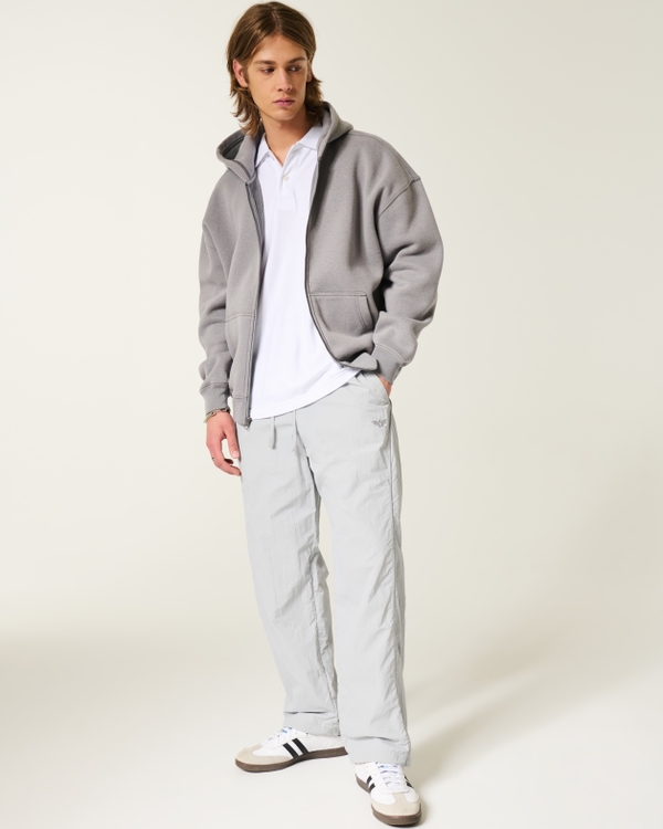 Baggy Track Pants, Light Grey view 1