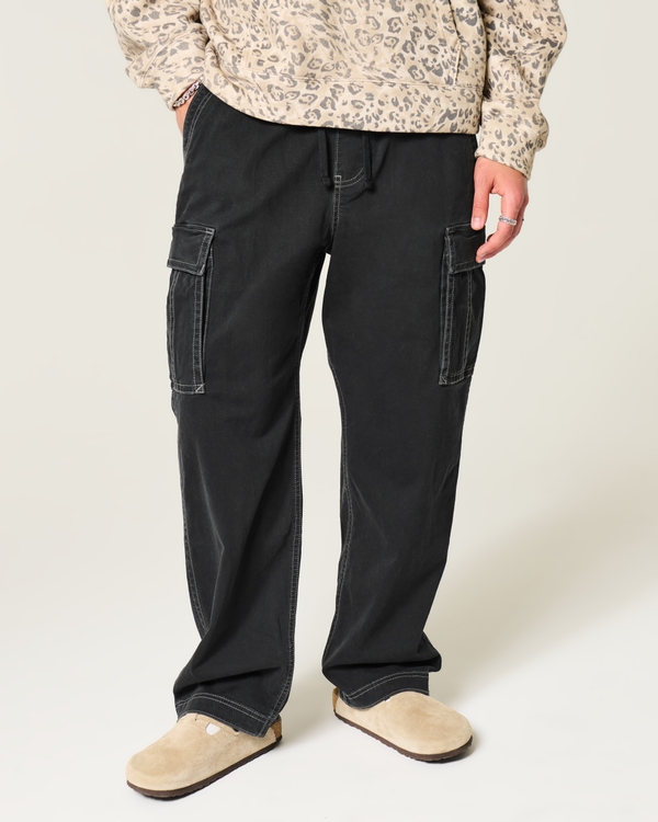 Baggy Cargo Pants, Black view 2