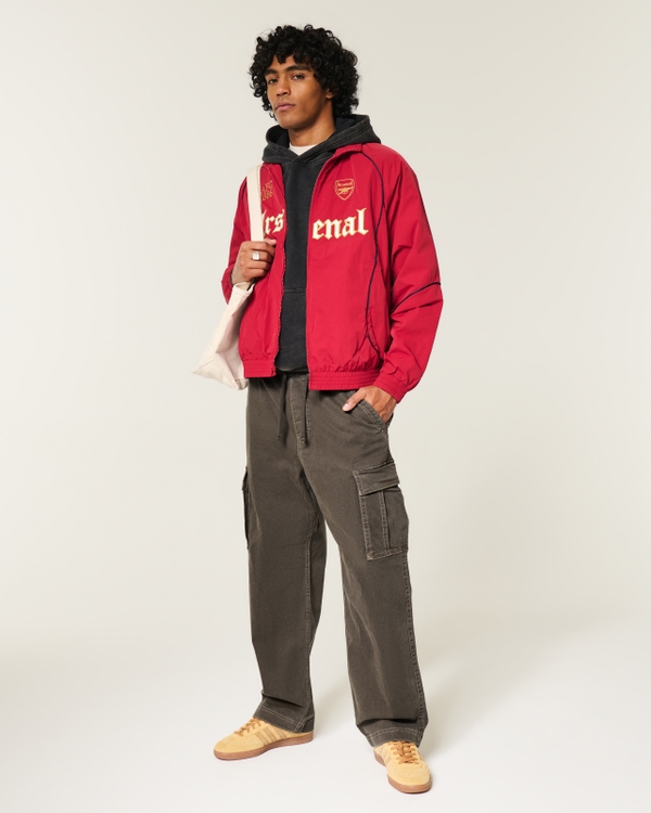 Baggy Cargo Pants, Dark Brown view 1