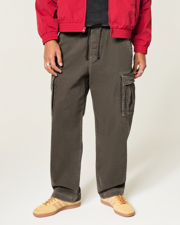 Baggy Cargo Pants, Dark Brown view 2