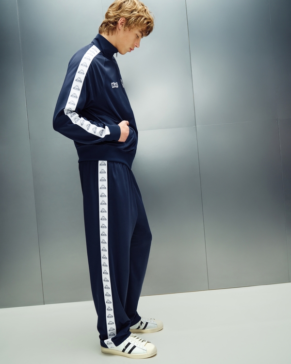 Hollister + Kappa Logo Baggy Soccer Pants, Navy view 1