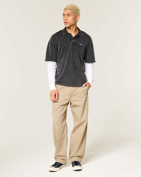 Y2K Baggy Chino Pants, Khaki view 1