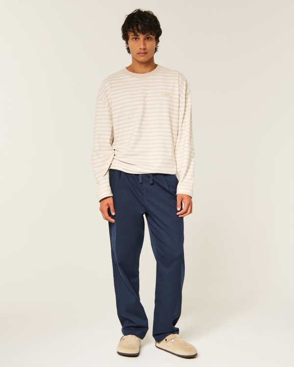 Loose Pull-On Pants, Navy view 1