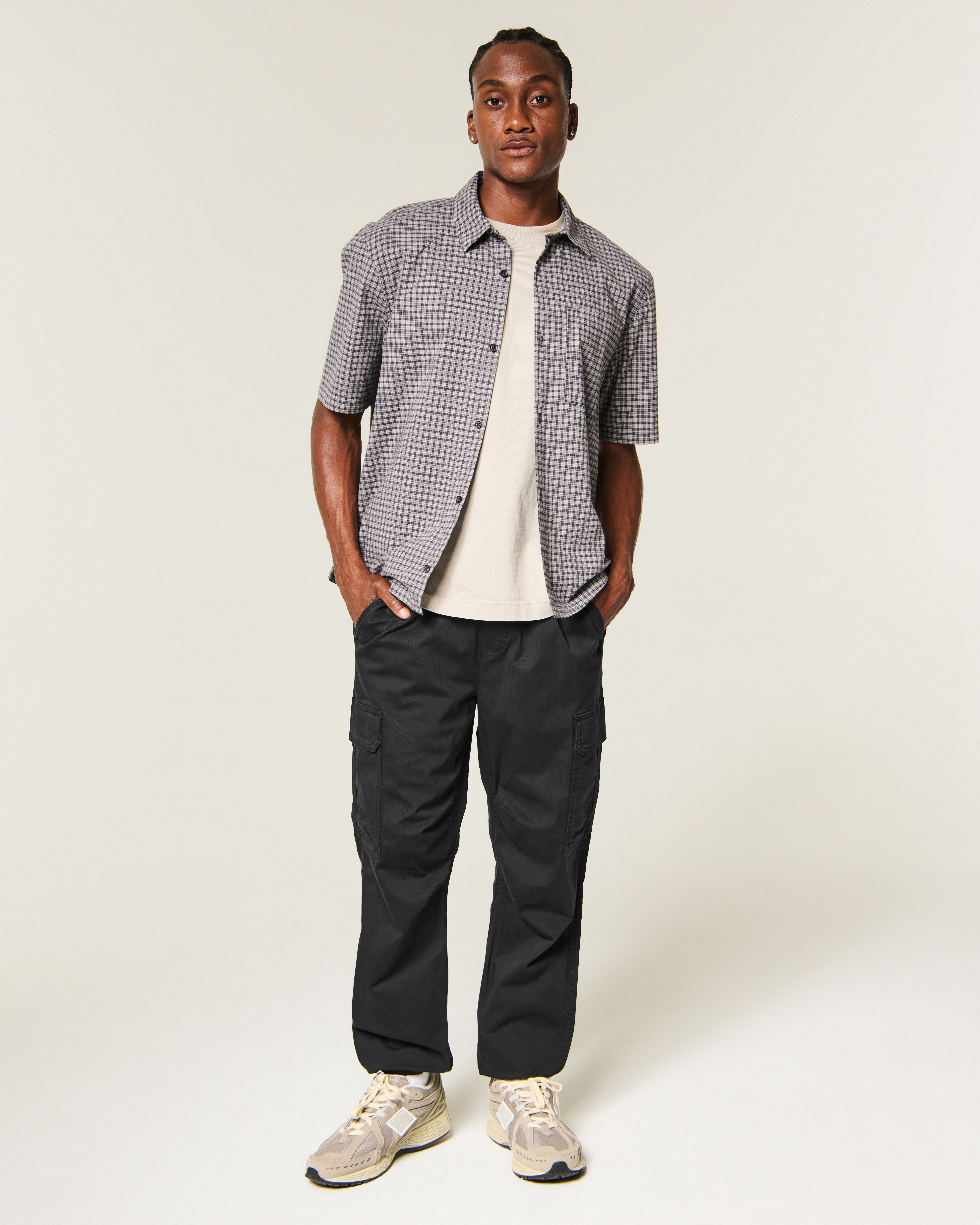 Loose Twill Cargo Joggers